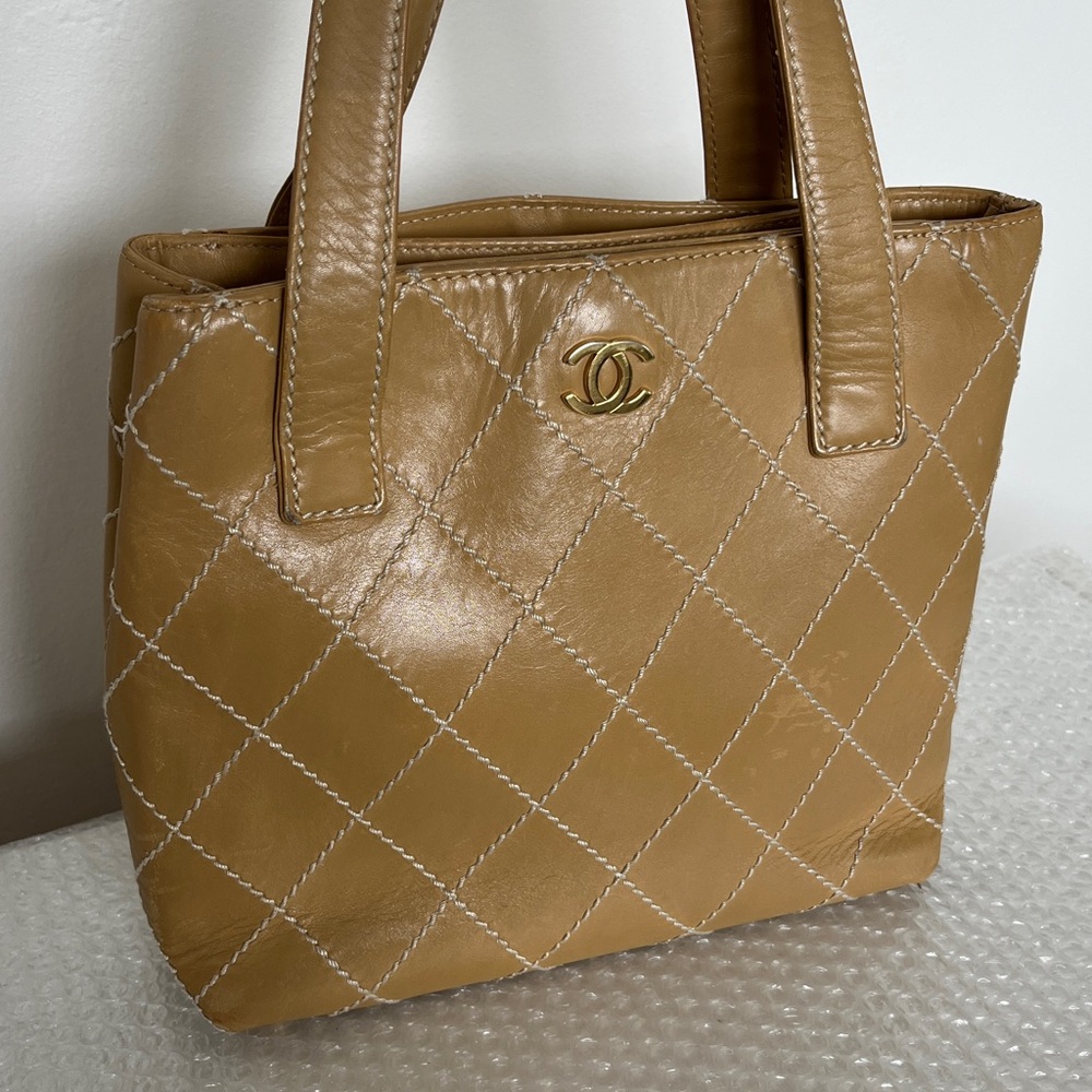 Chanel Classic Tan Quilted Leather Shopper Tote Bag - Picture 1 of 14
